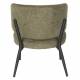 Fauteuil de Salon Sanne Woody Siège Acier Noir et Tissu Gris Vert Assise Basse 62x72x76cm