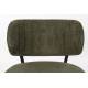 Fauteuil de Salon Sanne Woody Siège Acier Noir et Tissu Gris Vert Assise Basse 62x72x76cm