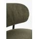 Fauteuil de Salon Sanne Woody Siège Acier Noir et Tissu Gris Vert Assise Basse 62x72x76cm