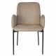 Lot de 2 Chaises Tjarda Woody Duo d’Assises Acier et Tissu Marron Fauteuil de Repas 57,5x60x85cm