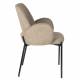 Lot de 2 Chaises Tjarda Woody Duo d’Assises Acier et Tissu Marron Fauteuil de Repas 57,5x60x85cm