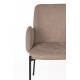Lot de 2 Chaises Tjarda Woody Duo d’Assises Acier et Tissu Marron Fauteuil de Repas 57,5x60x85cm