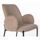 Lot de 2 Chaises Tjarda Woody Duo d’Assises Acier et Tissu Marron Fauteuil de Repas 57,5x60x85cm