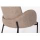 Lot de 2 Chaises Tjarda Woody Duo d’Assises Acier et Tissu Marron Fauteuil de Repas 57,5x60x85cm
