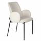 Lot de 2 Chaises Tjarda Woody Duo d’Assises Acier et Tissu Taupe Fauteuil de Repas 57,5x60x85cm