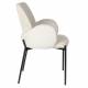 Lot de 2 Chaises Tjarda Woody Duo d’Assises Acier et Tissu Taupe Fauteuil de Repas 57,5x60x85cm
