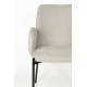 Lot de 2 Chaises Tjarda Woody Duo d’Assises Acier et Tissu Taupe Fauteuil de Repas 57,5x60x85cm