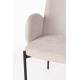 Lot de 2 Chaises Tjarda Woody Duo d’Assises Acier et Tissu Taupe Fauteuil de Repas 57,5x60x85cm