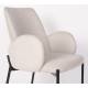 Lot de 2 Chaises Tjarda Woody Duo d’Assises Acier et Tissu Taupe Fauteuil de Repas 57,5x60x85cm