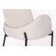 Lot de 2 Chaises Tjarda Woody Duo d’Assises Acier et Tissu Taupe Fauteuil de Repas 57,5x60x85cm