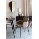 Lot de 2 Chaises Tjarda Woody Duo d’Assises Acier et Tissu Taupe Fauteuil de Repas 57,5x60x85cm