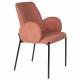 Lot de 2 Fauteuils de Repas Tjarda Woody Duo d’Assises Acier et Tissu Rose Poudré 57,5x60x85cm