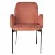 Lot de 2 Fauteuils de Repas Tjarda Woody Duo d’Assises Acier et Tissu Rose Poudré 57,5x60x85cm