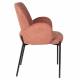 Lot de 2 Fauteuils de Repas Tjarda Woody Duo d’Assises Acier et Tissu Rose Poudré 57,5x60x85cm