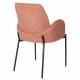 Lot de 2 Fauteuils de Repas Tjarda Woody Duo d’Assises Acier et Tissu Rose Poudré 57,5x60x85cm