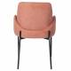 Lot de 2 Fauteuils de Repas Tjarda Woody Duo d’Assises Acier et Tissu Rose Poudré 57,5x60x85cm