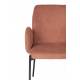 Lot de 2 Fauteuils de Repas Tjarda Woody Duo d’Assises Acier et Tissu Rose Poudré 57,5x60x85cm