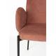 Lot de 2 Fauteuils de Repas Tjarda Woody Duo d’Assises Acier et Tissu Rose Poudré 57,5x60x85cm