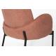 Lot de 2 Fauteuils de Repas Tjarda Woody Duo d’Assises Acier et Tissu Rose Poudré 57,5x60x85cm