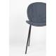 Lot de Deux Chaises Bonnet Zuiver Duo de Fauteuils de Repas Acier et Velours Gris Bleu Assises 45x53x84cm