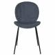 Lot de Deux Chaises Bonnet Zuiver Duo de Fauteuils de Repas Acier et Velours Gris Bleu Assises 45x53x84cm