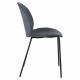 Lot de Deux Chaises Bonnet Zuiver Duo de Fauteuils de Repas Acier et Velours Gris Bleu Assises 45x53x84cm