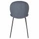Lot de Deux Chaises Bonnet Zuiver Duo de Fauteuils de Repas Acier et Velours Gris Bleu Assises 45x53x84cm