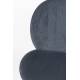 Lot de Deux Chaises Bonnet Zuiver Duo de Fauteuils de Repas Acier et Velours Gris Bleu Assises 45x53x84cm