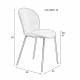 Lot de Deux Chaises Bonnet Zuiver Duo de Fauteuils de Repas Acier et Velours Gris Bleu Assises 45x53x84cm