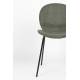 Lot de Deux Chaises Bonnet Zuiver Duo de Fauteuils de Repas Acier et Velours Vert Assises 45x53x84cm