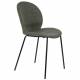 Lot de Deux Chaises Bonnet Zuiver Duo de Fauteuils de Repas Acier et Velours Vert Assises 45x53x84cm