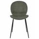 Lot de Deux Chaises Bonnet Zuiver Duo de Fauteuils de Repas Acier et Velours Vert Assises 45x53x84cm