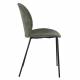 Lot de Deux Chaises Bonnet Zuiver Duo de Fauteuils de Repas Acier et Velours Vert Assises 45x53x84cm