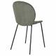 Lot de Deux Chaises Bonnet Zuiver Duo de Fauteuils de Repas Acier et Velours Vert Assises 45x53x84cm
