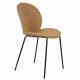 Lot de Deux Assises Bonnet Zuiver Duo de Chaises de Repas Acier et Velours Ocre Assises 45x53x84cm