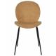 Lot de Deux Assises Bonnet Zuiver Duo de Chaises de Repas Acier et Velours Ocre Assises 45x53x84cm