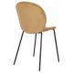 Lot de Deux Assises Bonnet Zuiver Duo de Chaises de Repas Acier et Velours Ocre Assises 45x53x84cm