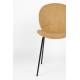 Lot de Deux Assises Bonnet Zuiver Duo de Chaises de Repas Acier et Velours Ocre Assises 45x53x84cm