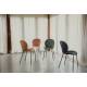 Lot de Deux Assises Bonnet Zuiver Duo de Chaises de Repas Acier et Velours Ocre Assises 45x53x84cm