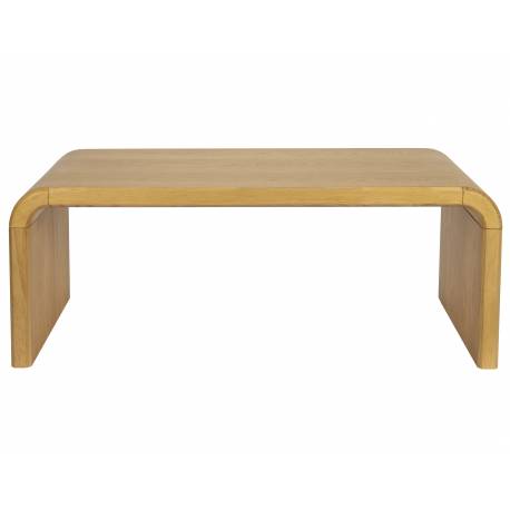 Table de Salon Brave Zuiver Table Basse Rectangulaire en Bois Guéridon Design Chêne et Hévea 45x60x120cm