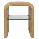 Guéridon Brave Zuiver Sellette en Bois et Verre Table d’Appoint Design Chêne et Hévea 42x50x58cm