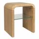 Guéridon Brave Zuiver Sellette en Bois et Verre Table d’Appoint Design Chêne et Hévea 42x50x58cm