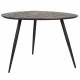 Table de Repas Webster Woody Table de Salle à Manger Ronde Teck Recyclé et Fer 76x108x111cm