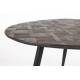 Table de Repas Webster Woody Table de Salle à Manger Ronde Teck Recyclé et Fer 76x108x111cm