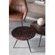 Duo de Tables Basses Webster Woody Lot de Deux Tables Rondes en Bois Marron et Fer Design Damier