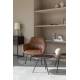 Duo de Tables Basses Webster Woody Lot de Deux Tables Rondes en Bois Marron et Fer Design Damier