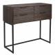 Console d’Entrée Webster S Woody Coiffeuse 4 Tiroirs Meuble de Rangement Bois et Fer