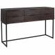Console d’Entrée Webster L Woody Coiffeuse 6 Tiroirs Meuble de Rangement Bois et Fer