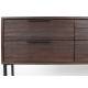 Console d’Entrée Webster L Woody Coiffeuse 6 Tiroirs Meuble de Rangement Bois et Fer
