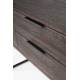 Console d’Entrée Webster L Woody Coiffeuse 6 Tiroirs Meuble de Rangement Bois et Fer